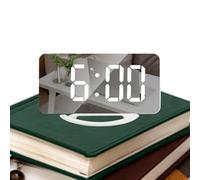 Mirror Clock, LED Digital Time Display with Auto Brightness Adjustment, Modern Electronic Desk Makeup Clock for Dorm Study Room College Teen Senior Bedroom Classroom