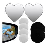 Mirror de punto ciego, ABS + Glass 2.36x2.36 pulgadas | Punto ciego en forma de corazón con visión de gran angular de alta definición ajustable de 360 °, retrovisor Mirřor | RETRAJE Mirror para auto