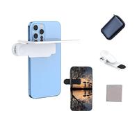Mirror Effect Lens - Capture Stunning Reflections Instantly, Mount Smartphone Camera Mirror Reflection Clip Kit, Shoot The Sky Lake Water Portrait for All Phones, Outdoor Photography (White*2)