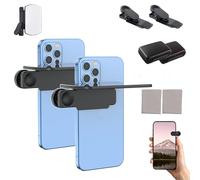 Mirror Effect Lens-Capture Stunning Reflections Instantly,New Upgrade Adjustable HD Glass Smartphone Photography Flip Mirror for Android & iOS Smartphones (2PCS-Black,Regular Model)