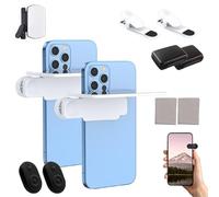 Mirror Effect Lens-Capture Stunning Reflections Instantly,New Upgrade Adjustable HD Glass Smartphone Photography Flip Mirror for Android & iOS Smartphones (2PCS-White,with Remote Control)