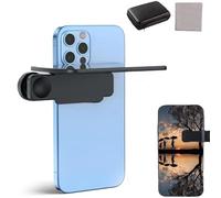 Mirror Effect Lens - Capture Stunning Reflections Instantly, Smartphone Camera Mirror Reflection Clip Kit, Adjustable HD Glass Vertical Clip on Selfie Mirror for Photography (Black,NO Control)