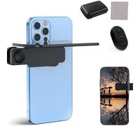 Mirror Effect Lens - Capture Stunning Reflections Instantly, Smartphone Camera Mirror Reflection Clip Kit, Adjustable HD Glass Vertical Clip on Selfie Mirror for Photography (Black,with Control)