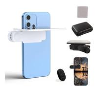 Mirror Effect Lens - Capture Stunning Reflections Instantly, Smartphone Camera Mirror Reflection Clip Kit, Adjustable HD Glass Smartphone Photography Flip, for Travel (White,with Remote)