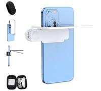 Mirror Effect Lens - Capture Stunning Reflections Instantly, Smartphone Camera Mirror Reflection Clip Kit, Adjustable HD Glass Vertical Clip on Selfie Mirrors for Travel Photography (White)