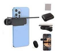Mirror Effect Lens - Capture Stunning Reflections Instantly, Smartphone Camera Mirror Reflection Clip Kit, Adjustable HD Glass Smartphone Photography Flip, for Travel (Black,with Remote)