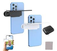 Mirror Effect Lens - Capture Stunning Reflections Instantly, Smartphone Camera Mirror Reflection Clip Kit, Adjustable Angle Mobile Phone Camera Mirror Clip, for Travel Photography (Black+White)