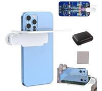 Mirror Effect Lens - Capture Stunning Reflections Instantly, Smartphone Camera Mirror Reflection Clip Kit, Adjustable Angle Mobile Phone Camera Mirror Clip, Photography Reflection Kit (White)