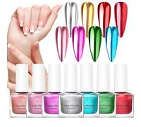 Mirror Nail Polish, Long-Lasting Mirror Effect Gel, 8 Colors Quick-Dry, 7ml X 8-piece Manicure Art Supplies, Perfect For Salon, Home, Professional Use, Party, Wedding, Holiday Events