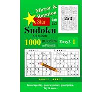 Mirror & Rotation Star Sudoku 1000 Puzzle Easy3-1: 6x9inch,9x9,2x3