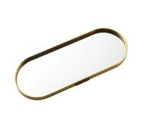 Mirror Tray - Oval Metal Perfume Trays For Dresser, Elegant Decorative Bathroom & Serving Tray, Decorative Mirrored Serving Trays For Perfume, Makeup, Vanity, Dresser, Unique Home Decor