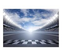 MIRRORANG 2,2x1,5m Finish Line Pista de Carreras Telones de Fondo de Carreras de Coches Fiesta de Cumpleaños Banner Bleachers Auto Motorsport Champion Sport Competencia Fondo de Pantalla, Vinilo