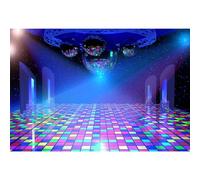 MIRRORANG 2,5x1,8m Disco Backdrop Vintage 80s Disco Decoraciones Neon Backdrop Birthday Party Background para Fotografía Retrato Photo Studio Props, Vinilo