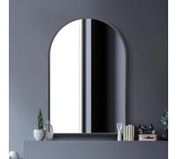 MirrorOutlet Espejo de Pared Moderno de Metal arqueado Grande Negro arqueado, 120 x 80 cm, Adecuado para Dormitorio, Sala de Estar, vestidor y Espacios de Estar.