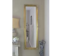MirrorOutlet Espejo Grande para Vestido, diseño de Ornamento, 122 cm x 40 cm, Color Dorado Envejecido