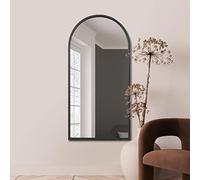 MirrorOutlet The Arcus - Espejo de Pared de Cuerpo Entero con Marco Negro Moderno de 140 cm x 70 cm, Espejo Plateado con Respaldo Negro para Todo Tipo de Clima