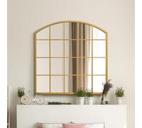 MirrorOutlet The Arcus - Espejo Inclinado para Ventana arqueado con Marco Dorado de 100 x 100 cm, Adecuado para Interiores y Exteriores