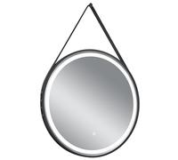 Mirrors and More Finchen 81800102 - Espejo led (Metal, con Correa de Piel, para Colgar), Color Negro