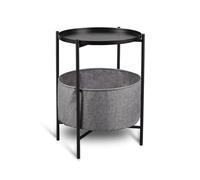 Mirrors & More Suana 82080102 - Mesa Auxiliar (Metal), Color Negro