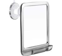 Mirrorvana Espejo de Ducha antivaho con Ventosa para Afeitado - Modelo irrompible para baño y Cuidado Personal - 20 cm x 18 cm (Cromo)