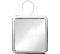 MIRRORVANA Espejo de Ducha antivaho para afeitarse con Gancho para Colgar Giratorio de 360°, Superficie antivaho inastillable - 16 cm x 16 cm (Cromo)