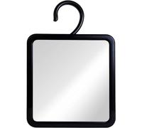 Mirrorvana Espejo de Ducha Colgante sin Niebla para afeitarse con Gancho Giratorio de 360° - antiniebla e inastillable Superficie de 16 cm x 16 cm (Negro)