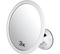 Mirrorvana Espejo de Ducha de 3 Aumentos para Afeitado - Antivaho con Ventosa Fuerte y Adherente - Superficie Inastillable y Giratorio 360º -17cm de Diámetro