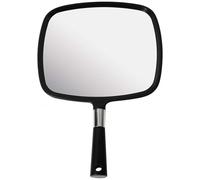 Mirrorvana Espejo de Mano Grande con Mango cómodo - Ideal para peluquería, barbería, oficinas dentales, Corte de Pelo en casa y aplicación de Maquillaje (Negro)