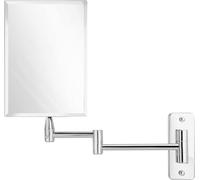 MIRRORVANA Espejo de Pared sin Marco para baño con extensión giratoria de 11 Pulgadas, sin Aumento, Superficie Rectangular de 8.7 x 6.3 Pulgadas, Cromado