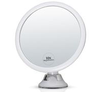 Mirrorvana Espejo Redondo de 10X aumentos para maquillarse - Espejo de Maquillaje cosmético con Ventosa, Ideal para tocador, baño y Viaje - 17 cm de diámetro
