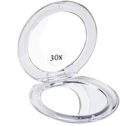 Mirrorvana Pequeño espejo de bolsillo con aumento de 30 aumentos, mini espejo compacto, espejo plegable, espejo de viaje plegable, pequeño y compacto 30 x para viajes