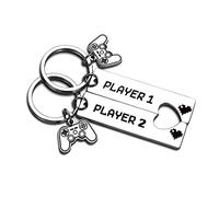 Mirrwin 2 piezas llavero de pareja de jugadores, Llavero del juego Player1 Player2, llaveros pareja, juego de llavero para pareja de jugadores, marido, prometido, aniversario, regalo de cumpleaños
