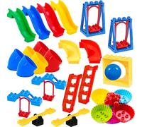 Mirthben Grandes piedras de construcción accesorios para casa compatibles con Duplo piedras, montado duplo granja casa de juegos parque de atracciones accesorios, para niños a partir de 3 años