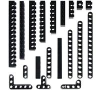 Mirthben Juego de 114 piezas negras de piezas técnicas de bloques de construcción, ladrillos compatibles con brazo elevador, piezas técnicas, paquete de accesorios para bloques de construcción DIY