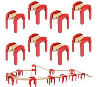 Mirthben Puente de Madera para ferrocarriles, Accesorios Juego de Vías de Tren de Madera para Construir Ferrocarriles, Compatible con Marcas Principales