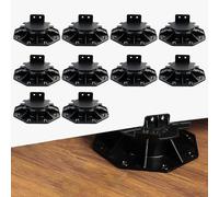 MIRTHBUY Paquete de 10 soportes para terrazas y suelos, 30-60 mm ajustables, pies de cubierta, elevadores de cubierta, nivelación de cobertizos, proyectos de bricolaje