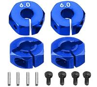 Mirthobby - Juego de 4 adaptadores de Eje de transmisión Hexagonal para HSP HPI Redcat Tamiya Traxxas RC4WD D90 1/10 RC, 12 mm, 6,0 mm, Color Azul Marino