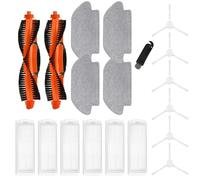 MIRTUX Pack de Accesorios para Robot Aspirador XIAOMI Vacuum S12 T12- Kit de Recambios Completos - Incluye 2 Cepillos Principales, 6 Filtros, 6 Cepillos Laterales, 4 Mopas y 1 Herramienta