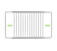 MIRTUX Rejilla Parrilla para Horno. Modelo Adaptable. Ancho: 31 cms y Largo Extensible - Ajustable Desde 37 cm (Medida mínima) hasta 65 cm (Medida máxima).