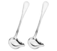 Miruchertter 2 cucharas de salsa, cucharón pequeño con boquilla de vertido, cuchara de acero inoxidable 18/10 para cucharar salsas y salsas, 7.87 pulgadas