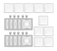 Mirweon 10 piezas de base de colgante de diamantes de imitación de 25 x 25 mm, bandeja de aleación para collares, llaveros, fotos, joyería, accesorios para hacer joyas, talla única, como se describe