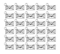 Mirweon 30 piezas de plata envejecida con letras de amor para hacer joyas y colgantes personalizables, piezas de joyería de aniversario