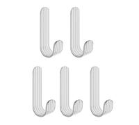 Mirweon 5 ganchos de pared multiusos para llaves de puerta, ganchos de tela, ganchos de baño, toalleros, albornoces, ganchos adhesivos para estante de cocina, estante de pared