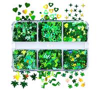 Mirweon Art Charm Sparkles Jewelry Accs Art Lip Gross Decoraciones con piezas verdes para rodajas del día de San Patricio