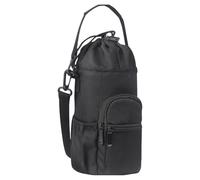 Mirweon Bolsa de transporte térmica para botella de agua deportiva, con cordón ajustable, Black