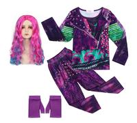 Mirweon Disfraz de Mal Descendant Mal Isles Of The Lost, disfraz de Mal Evies, camisa y pantalones para disfrazarse de Halloween