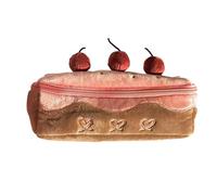 Mirweon Estuche de peluche con forma de pastel de gran capacidad, con cremallera, organizador de viaje para estudiantes y niños, d