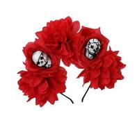 Mirweon Guirnalda de corona de rosas mexicanas, diadema de flores, esqueleto floral, diadema de Halloween, Dias Des Los Muerto, disfraz de fiesta