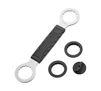 Mirweon Herramienta universal para bloqueo de bicicleta, incluye anillo de bloqueo de látigo de cadena y llave inglesa para mantenimiento de ciclismo, bicicleta portátil