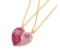 Mirweon Juego de collares para mejor amigo con dije de mariposa y flor, colgante de corazón, collar de amistad para uso diario